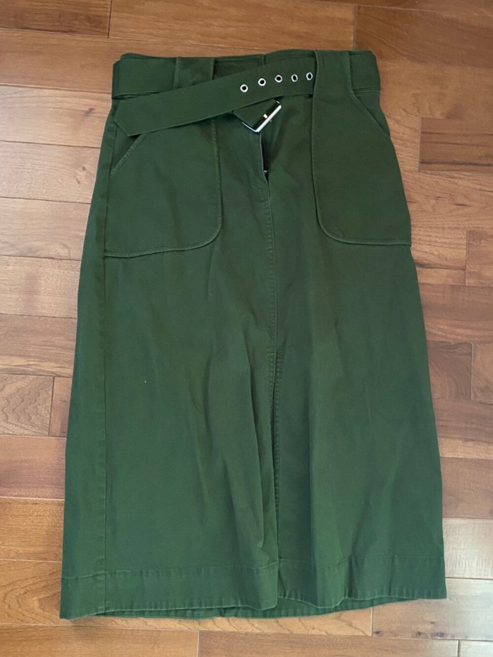 Loft Olive Green Midi Skirt